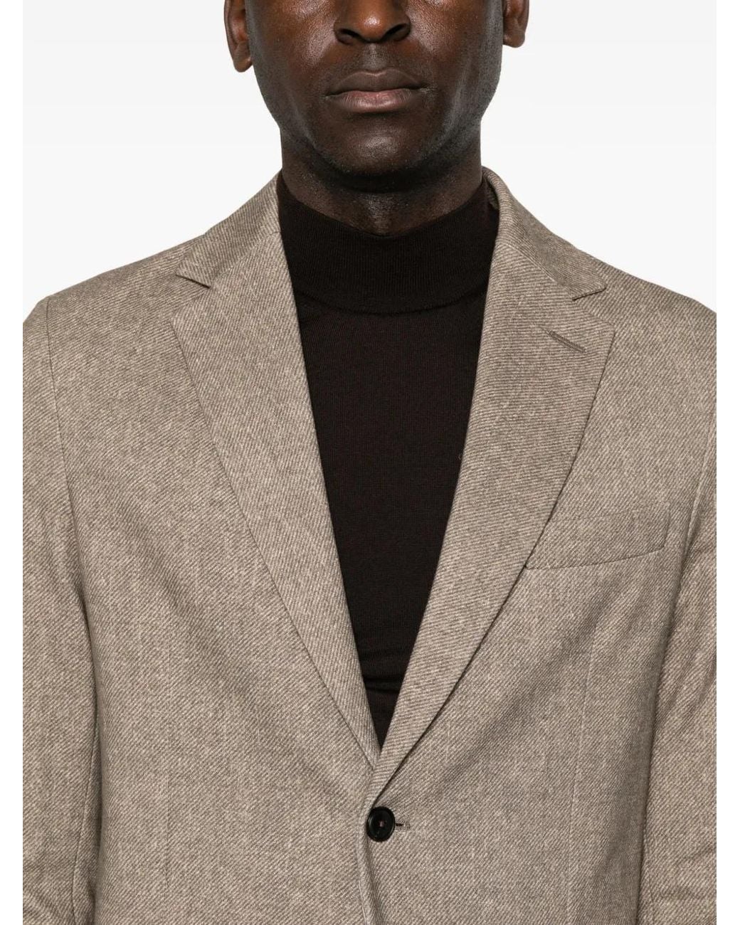 Circolo 1901 Brown Herringbone-Pattern Single-Breasted Blazer for men