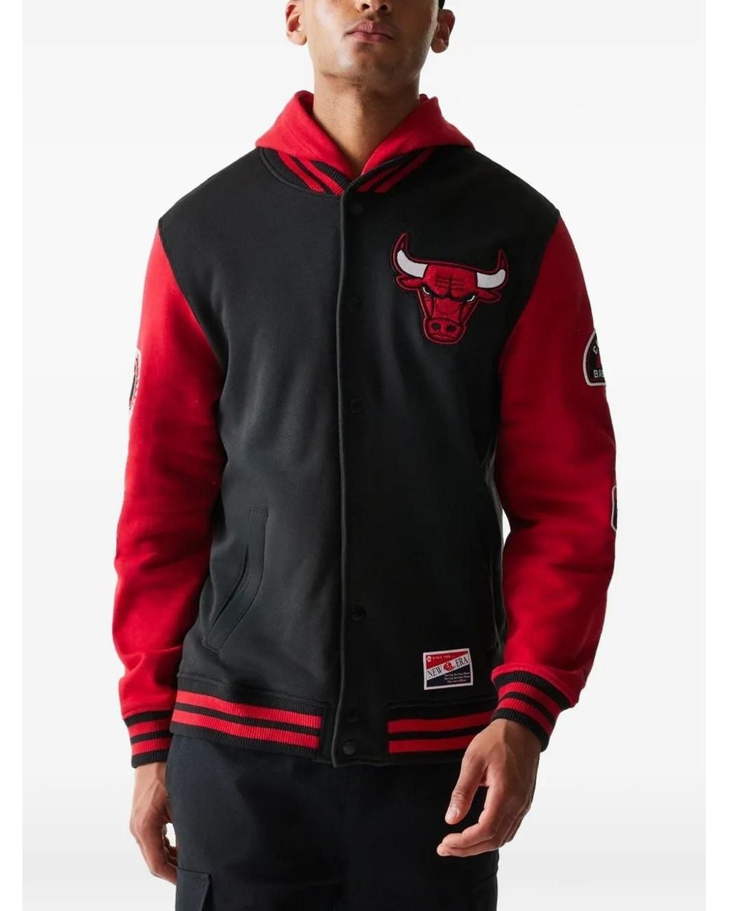 KTZ Red Chicago Bulls Varsity Jacket for men
