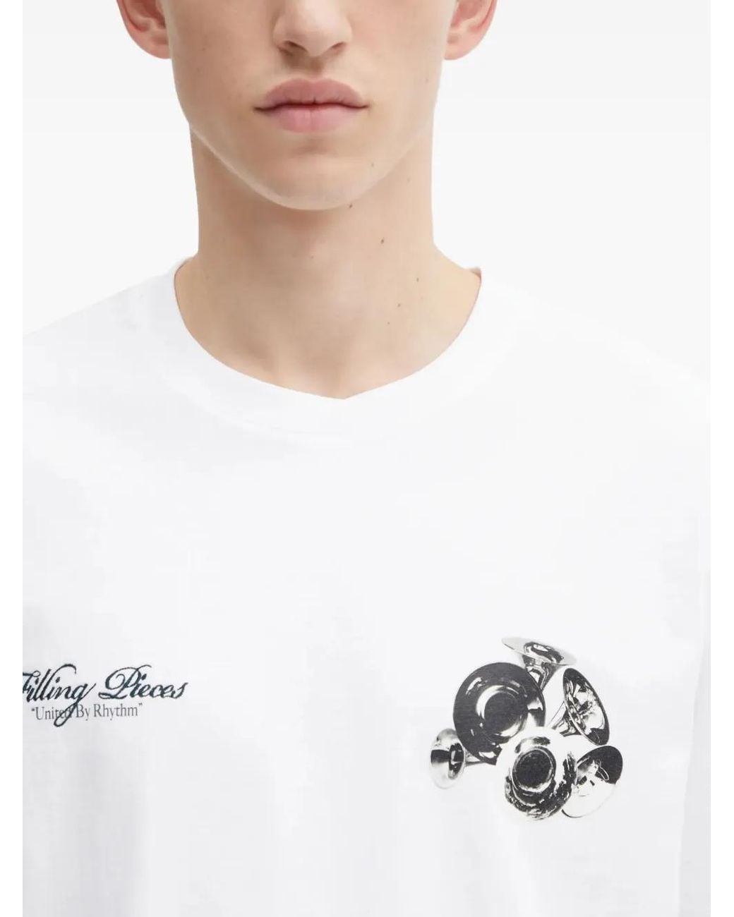 Filling Pieces White Printed T-Shirt for men