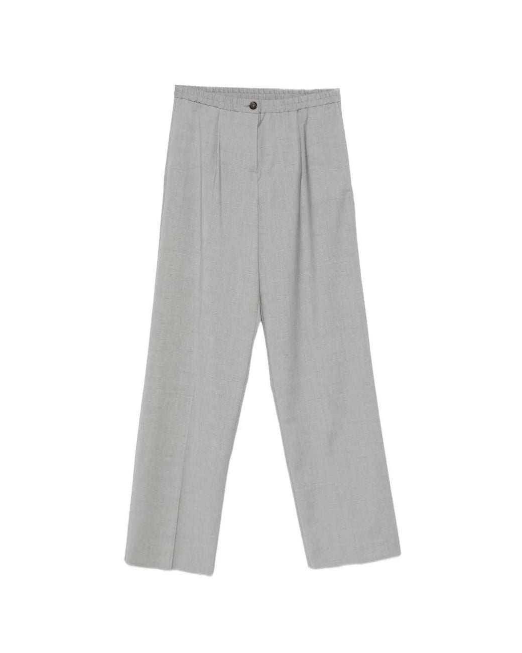 Manuel Ritz Gray Pleated Elasticated-Waist Trousers