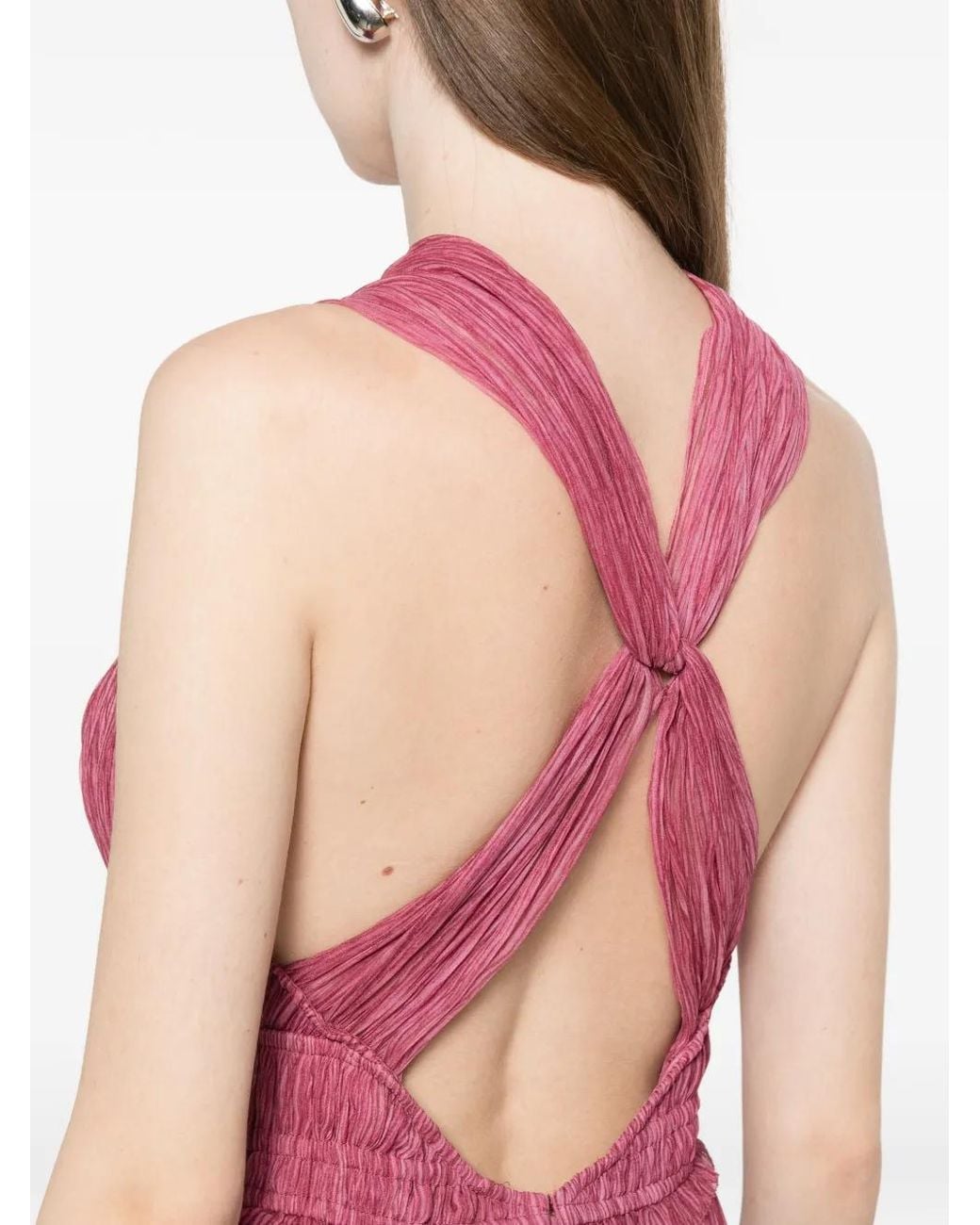 Ulla Johnson Pink Freesia Plissé Gown