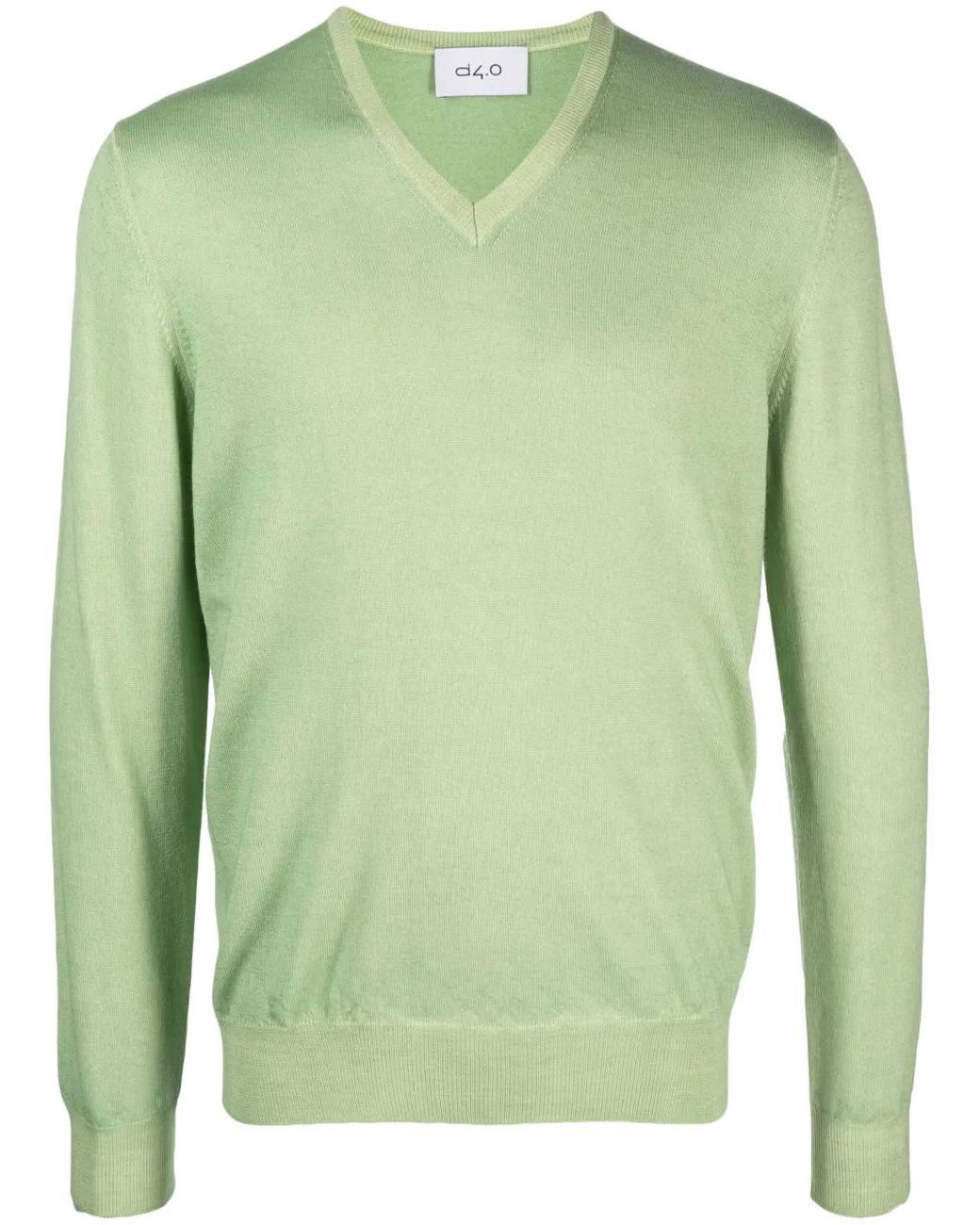 D4.0 Green Virgin-Wool Crew-Neck Jumper for men