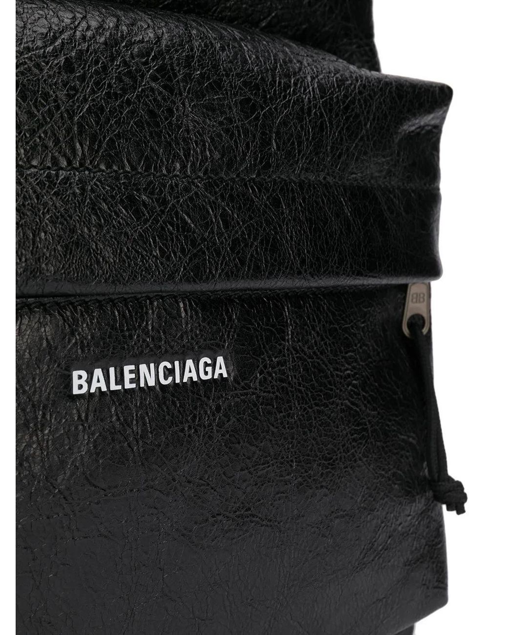 Balenciaga Black Explorer Leather Backpack for men