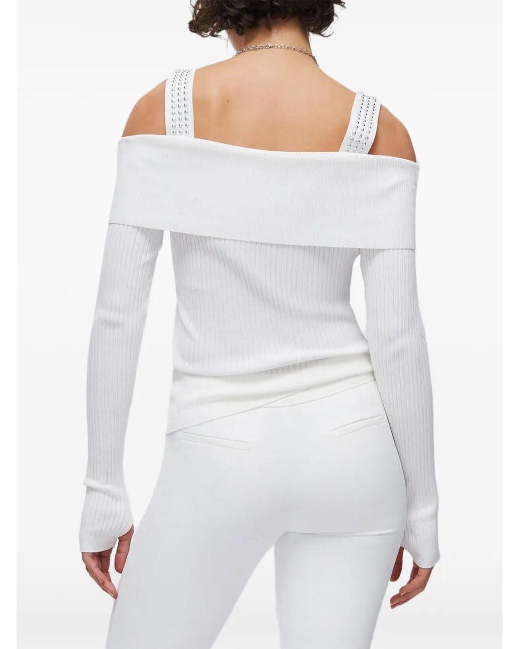 Liu Jo White Sweater With Thumbhole Sleeves