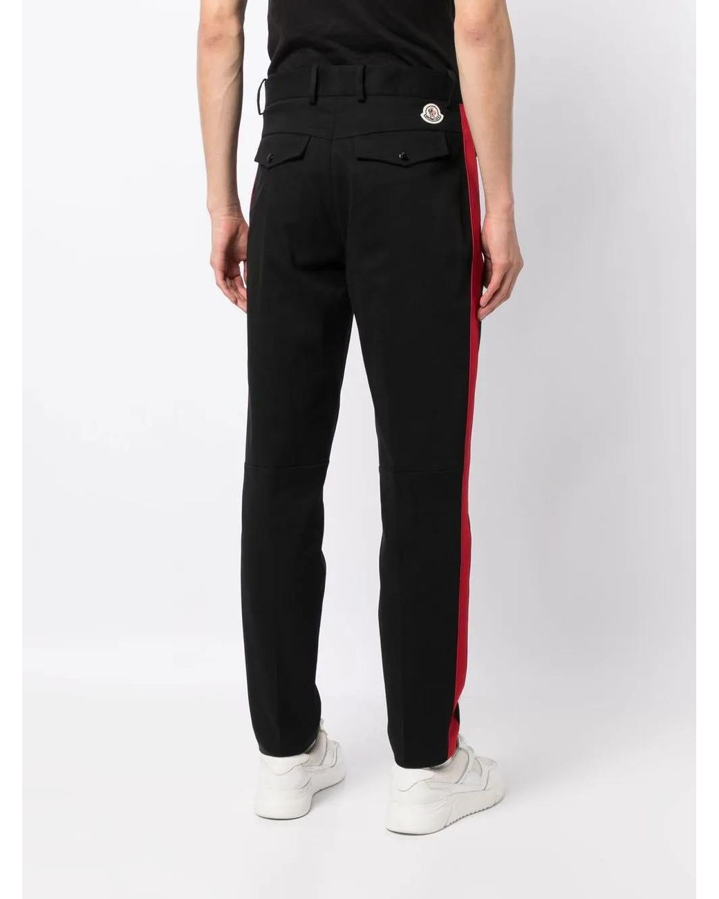 Moncler Black Side-stripe Tapered Trousers for men