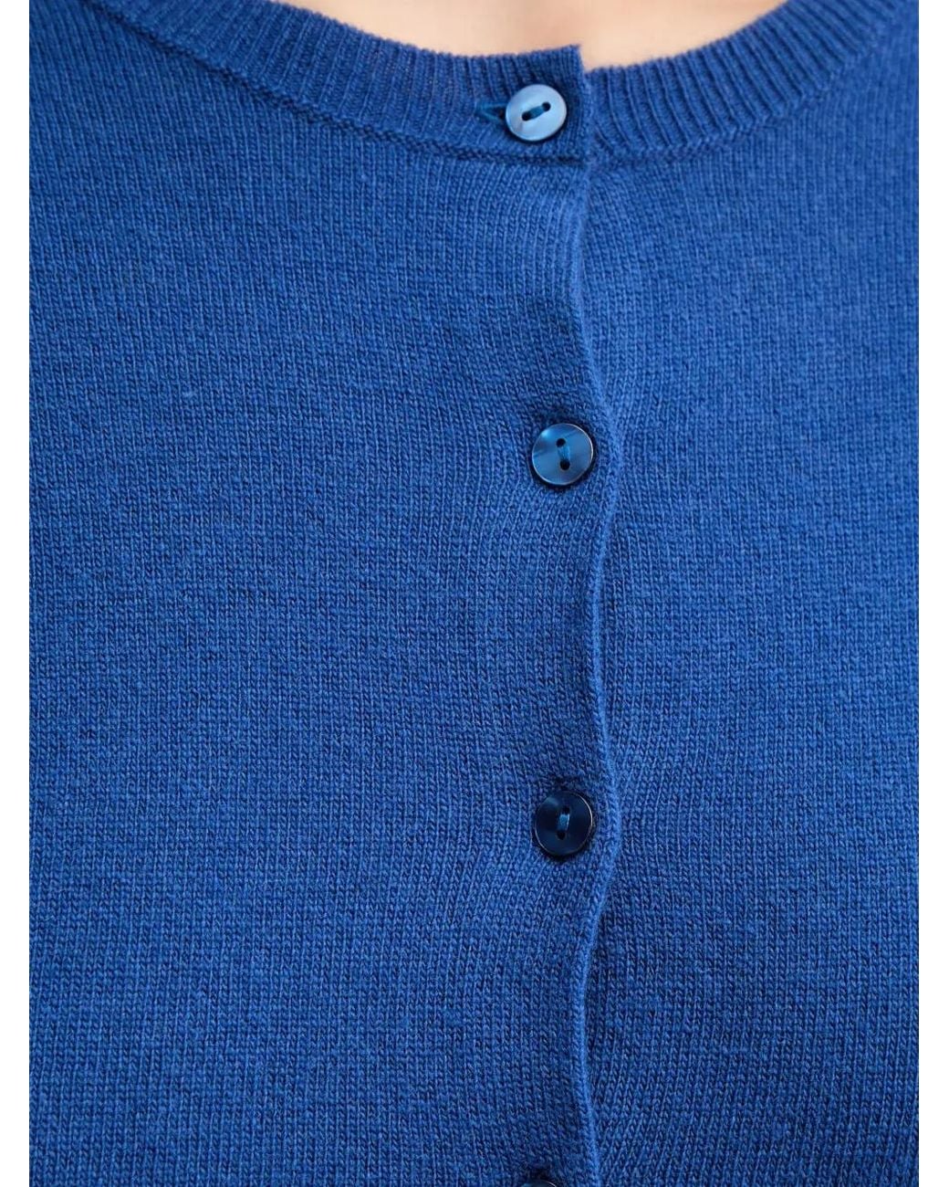 Benetton Blue Crew-Neck Cardigan
