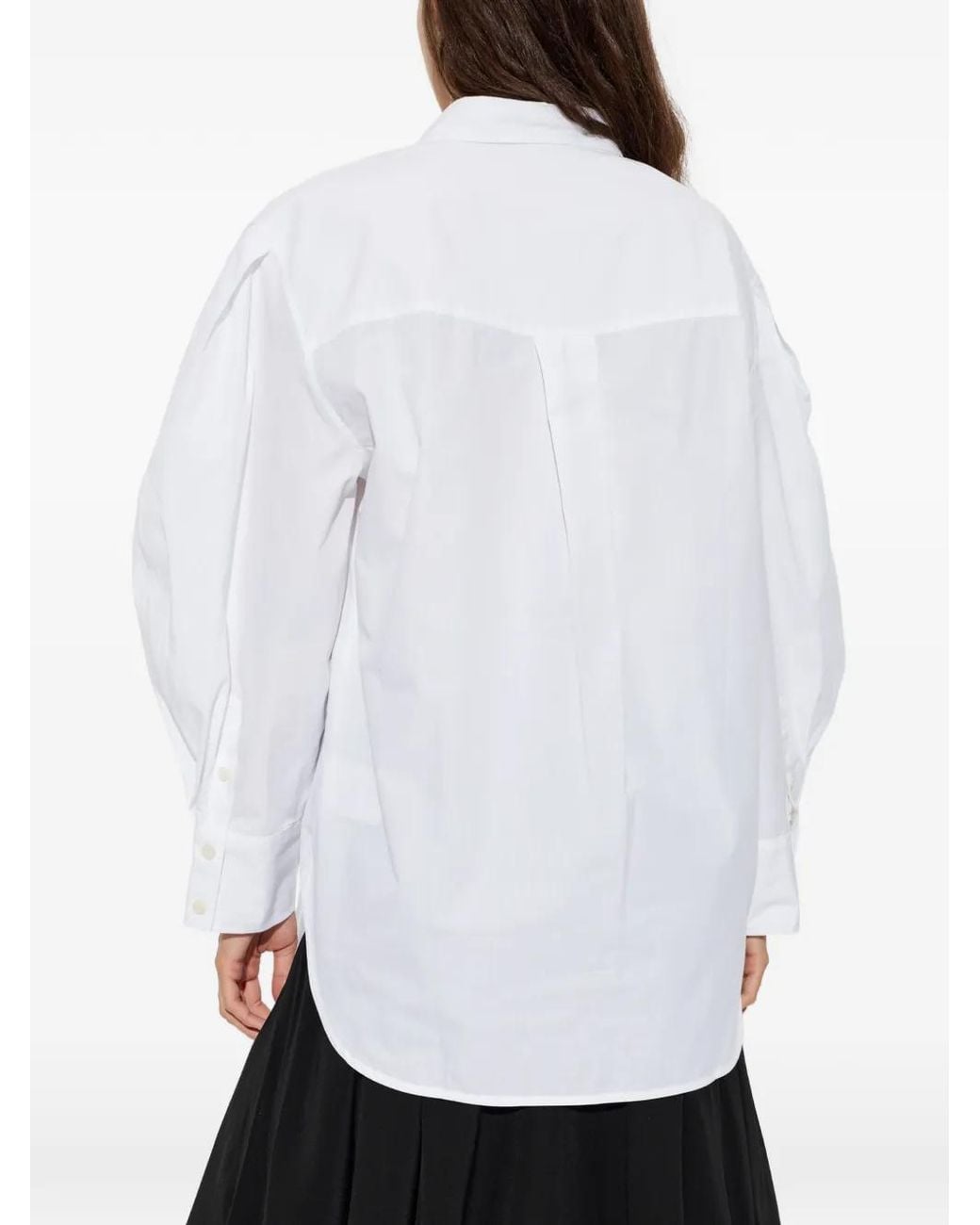 Ganni White Puff-Sleeve Shirt