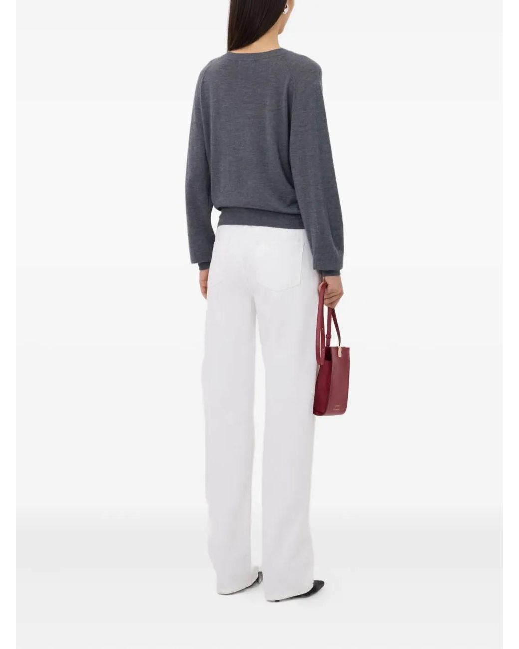 Loulou de Saison Gray Angus Crew-Neck Cashmere Sweater