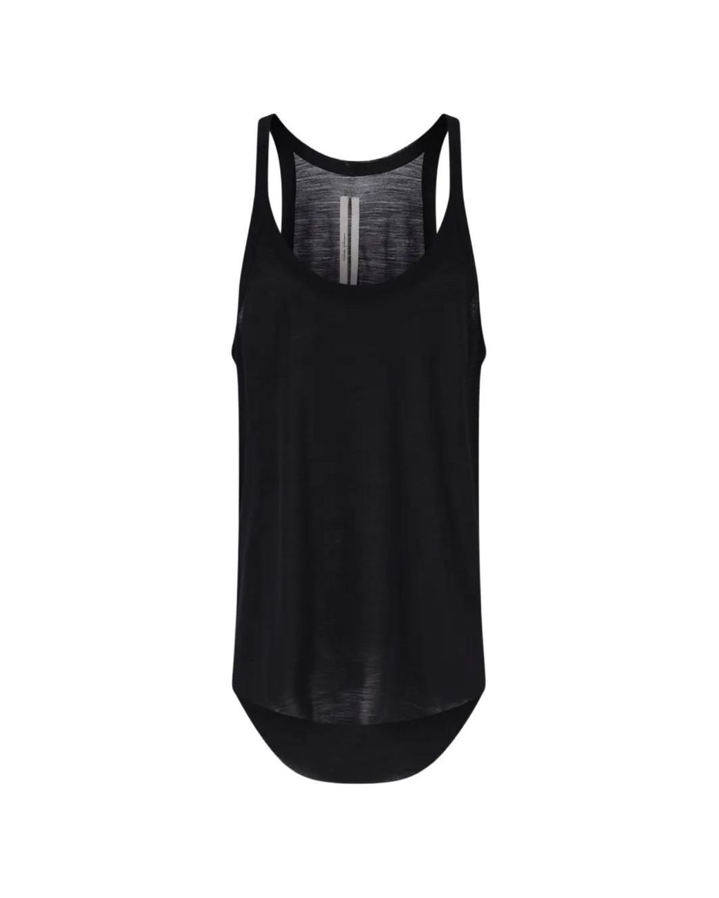 Rick Owens Black Ribbed-Knit Tank Top for men