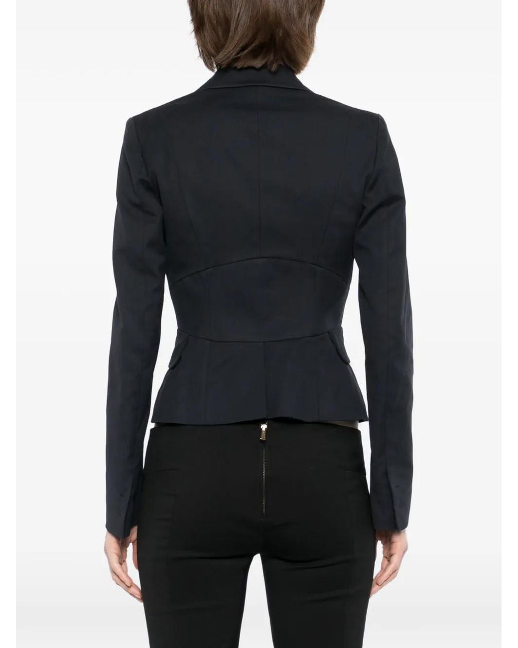 DSquared² Black Peak-Lapel Single-Breasted Blazer