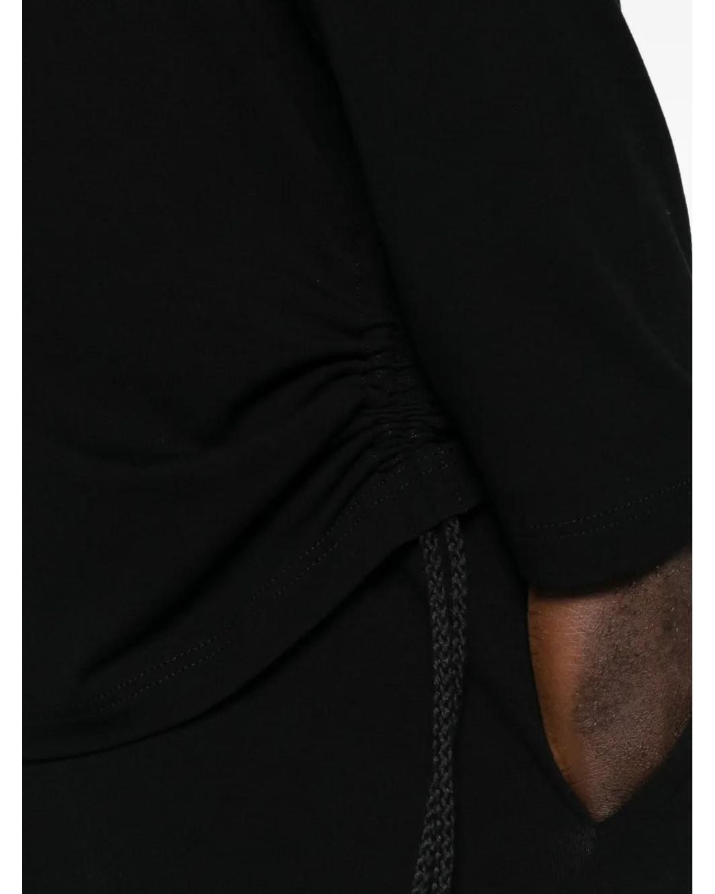 Nomen Nescio Black Drawstring Long-Sleeve T-Shirt