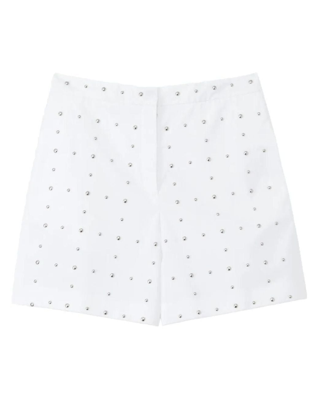 Fabiana Filippi White Stud-Detail Tailored Short