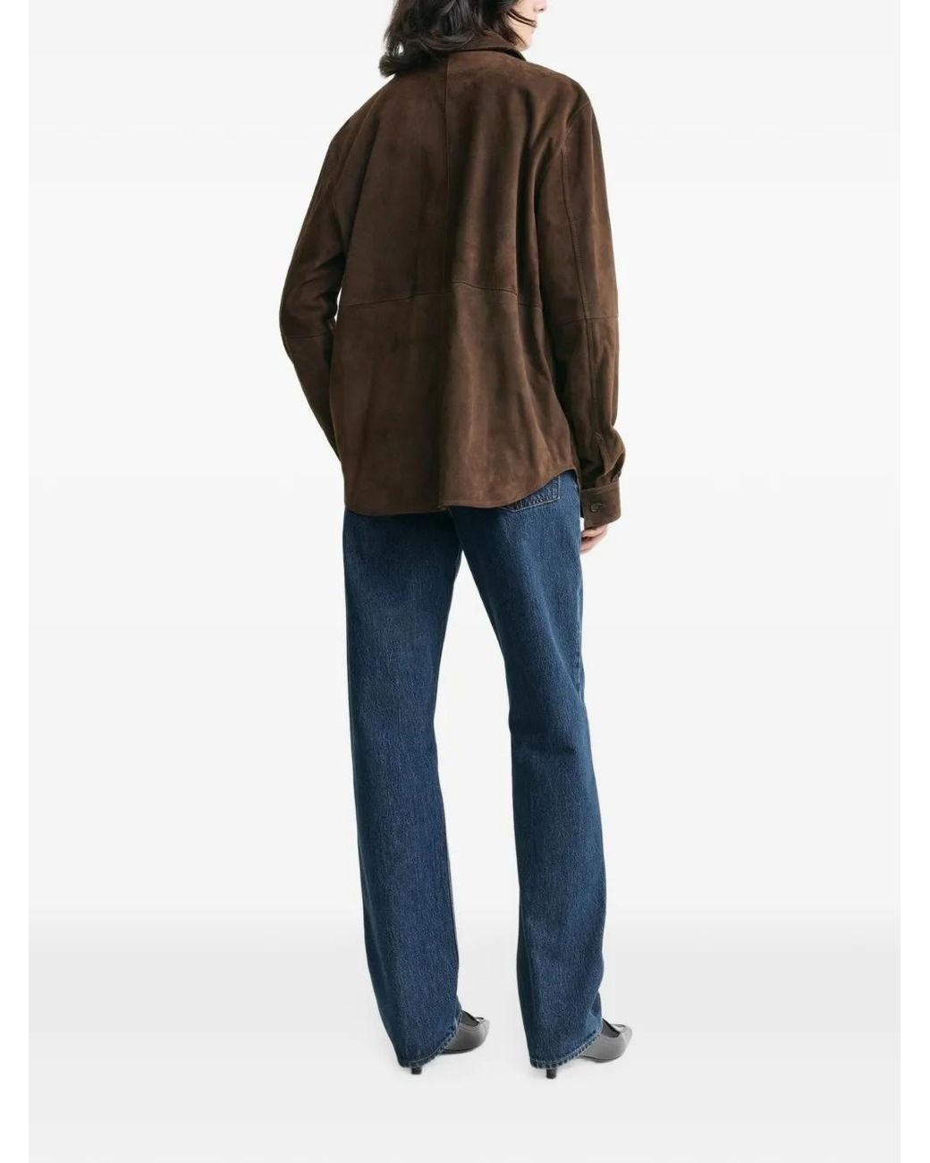 Totême Brown Soft Suede Overshirt