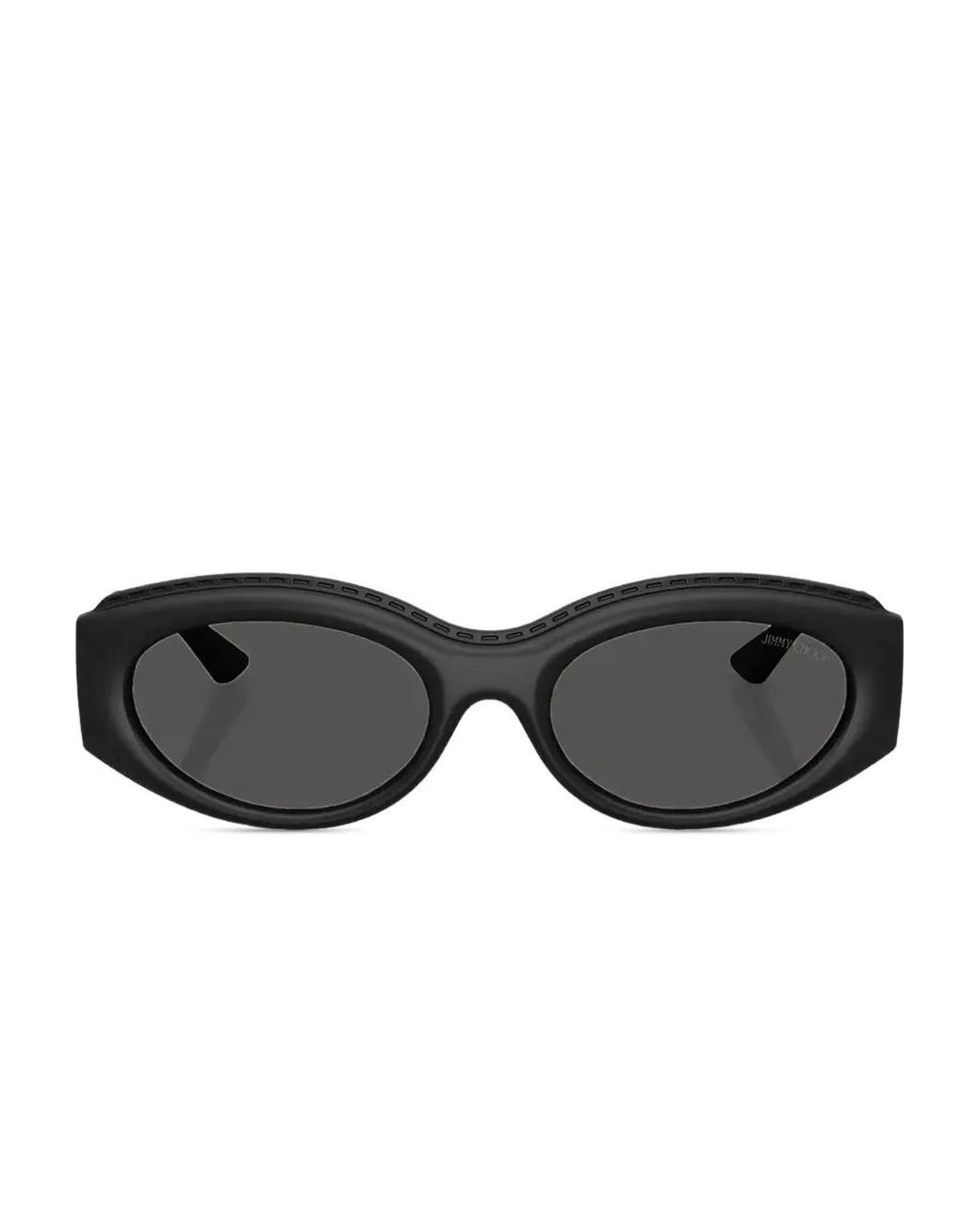 Jimmy Choo Black Sue Oval-Frame Sunglasses