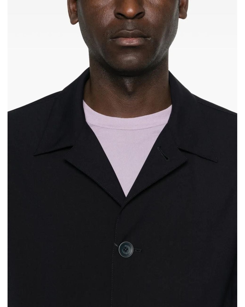 Herno Black Button-Up Shirt Jacket for men