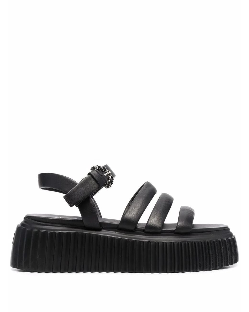 Agl Attilio Giusti Leombruni Black Side-Buckle Strap Sandals