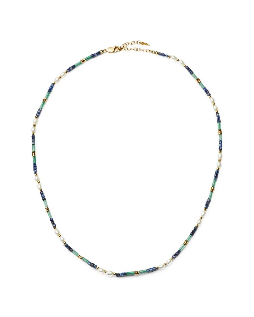 Missoma Metallic Beaded Pearl Necklace