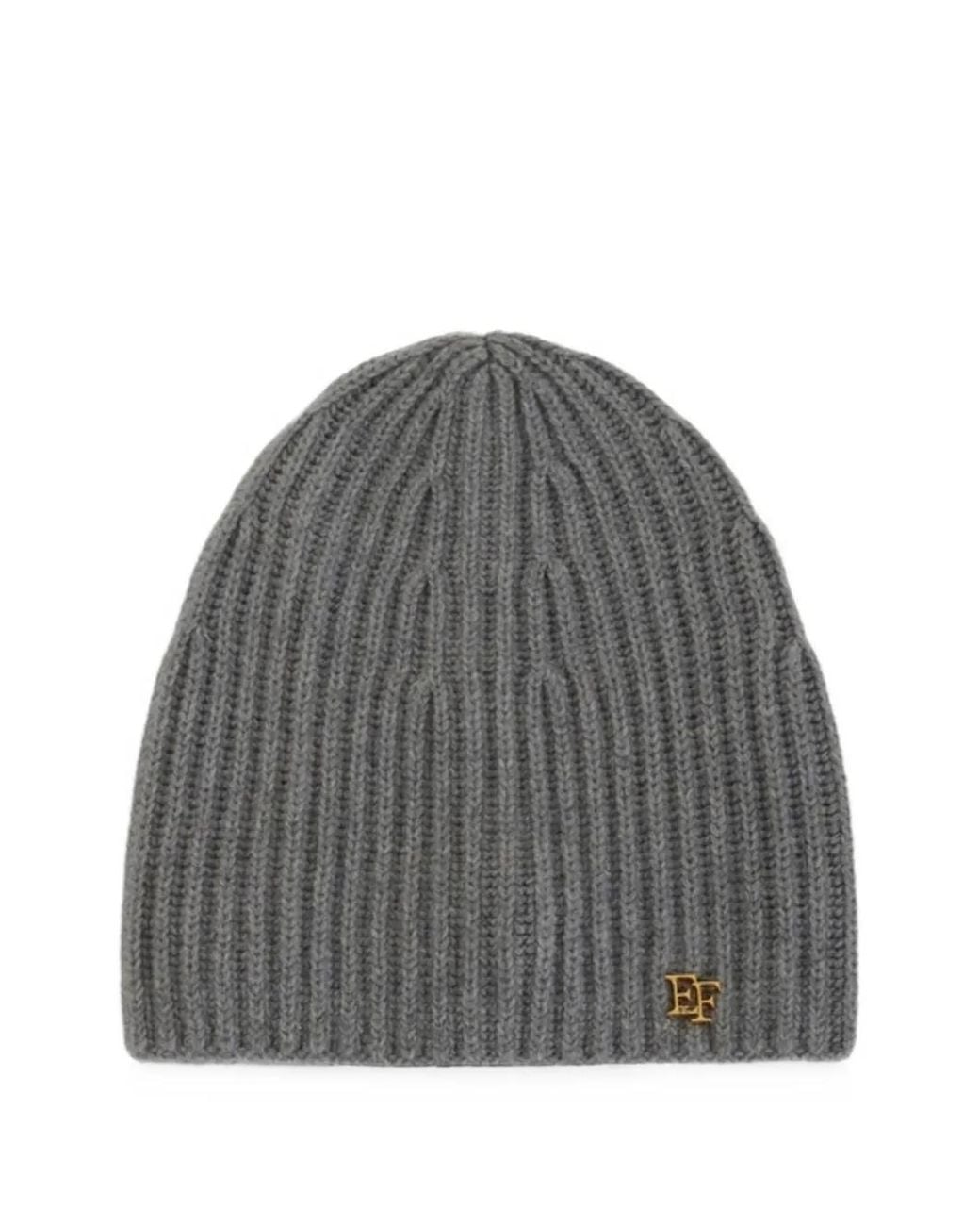 Elisabetta Franchi Gray Cashmere Beanie