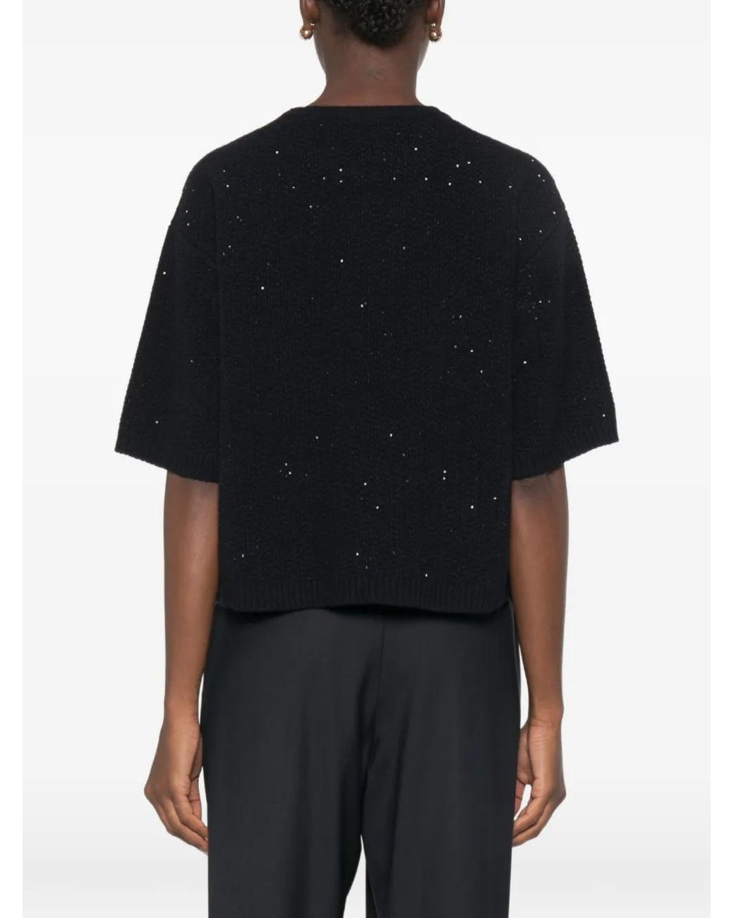Fabiana Filippi Black Wool Blend Sweater