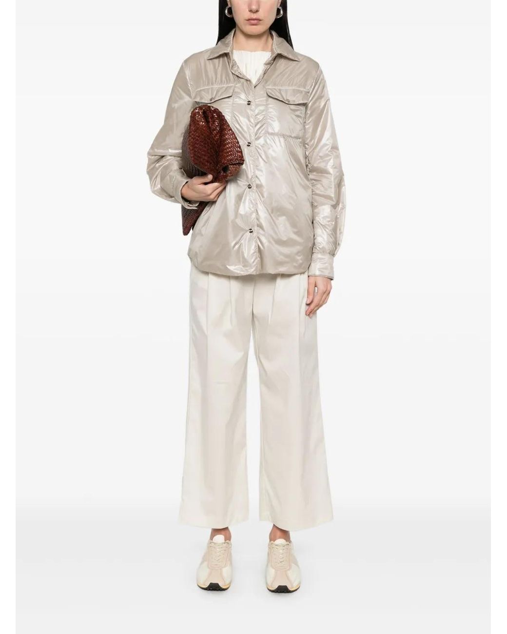 Herno Natural Shiny Finish Cream Jacket