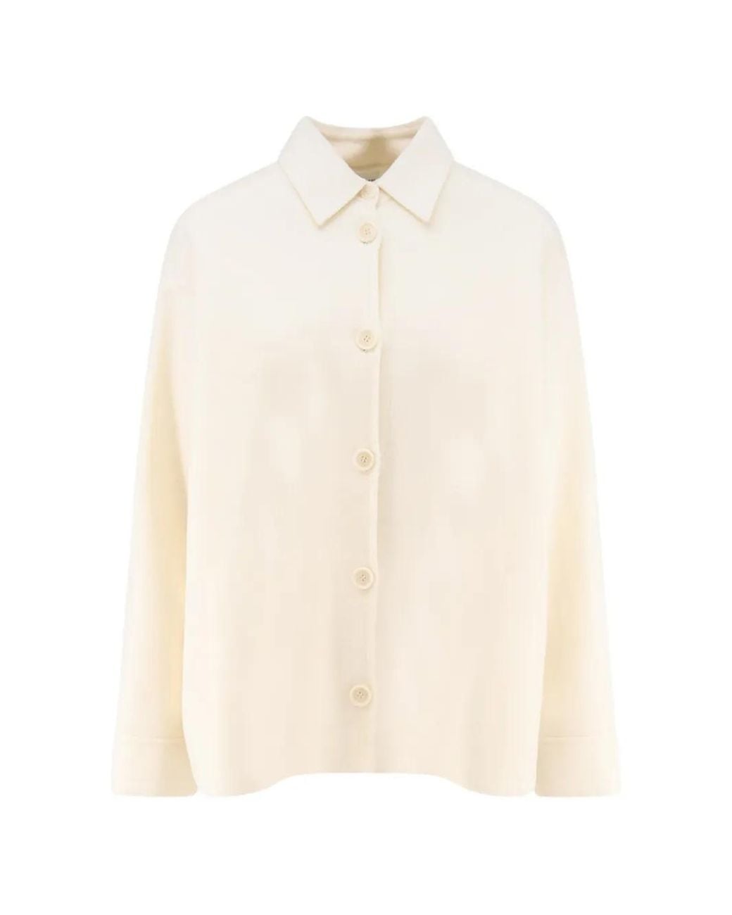 Aspesi White Button-Up Shirt Jacket