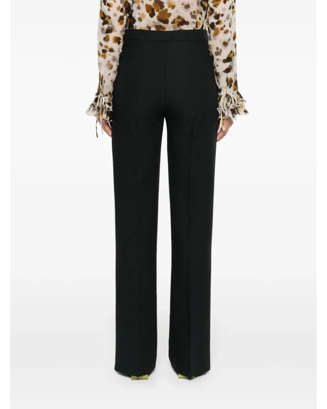 MSGM Black Mid-Rise Tailored Trousers