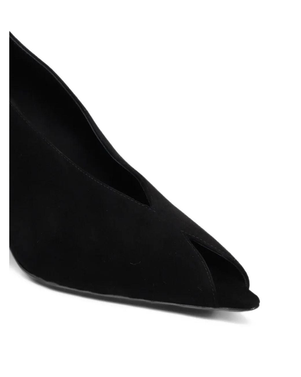 Sergio Rossi Black Beak Peep V-Vamp Pumps