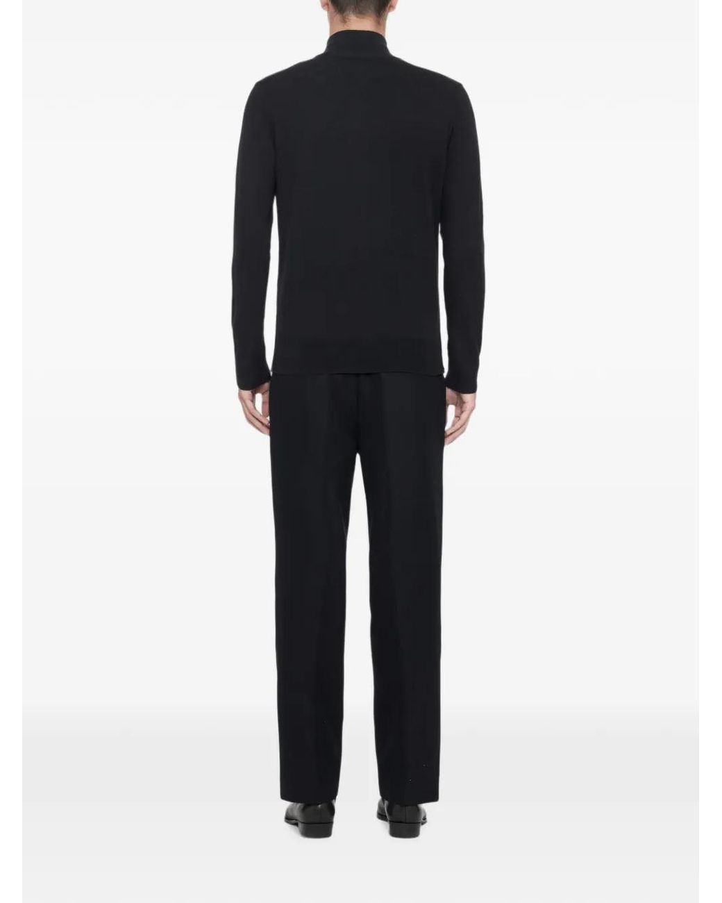 AllSaints Black Kilburn Funnel-Neck Sweater for men