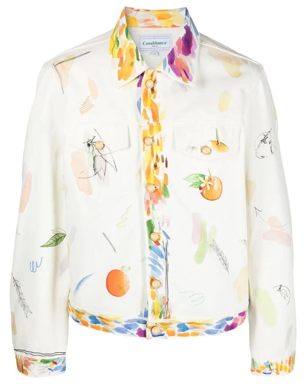 Casablanca White Work In Progress Denim Jacket for men