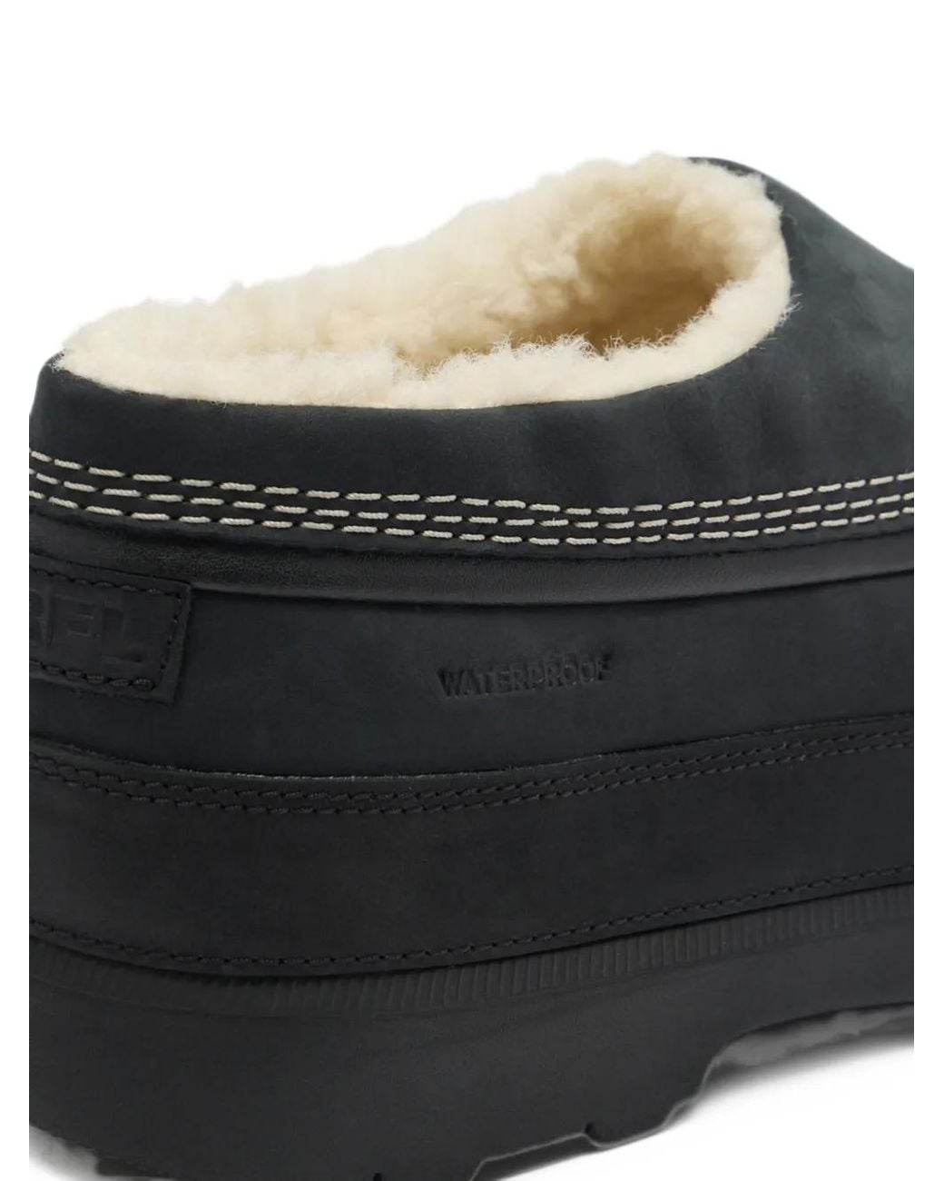 Sorel Black Ambler Suede Contrast-Stitch Mules for men