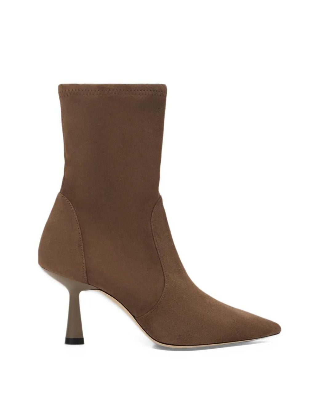 Stuart Weitzman Brown Stuart Super Sculpt Pointed-Toe Ankle Boots