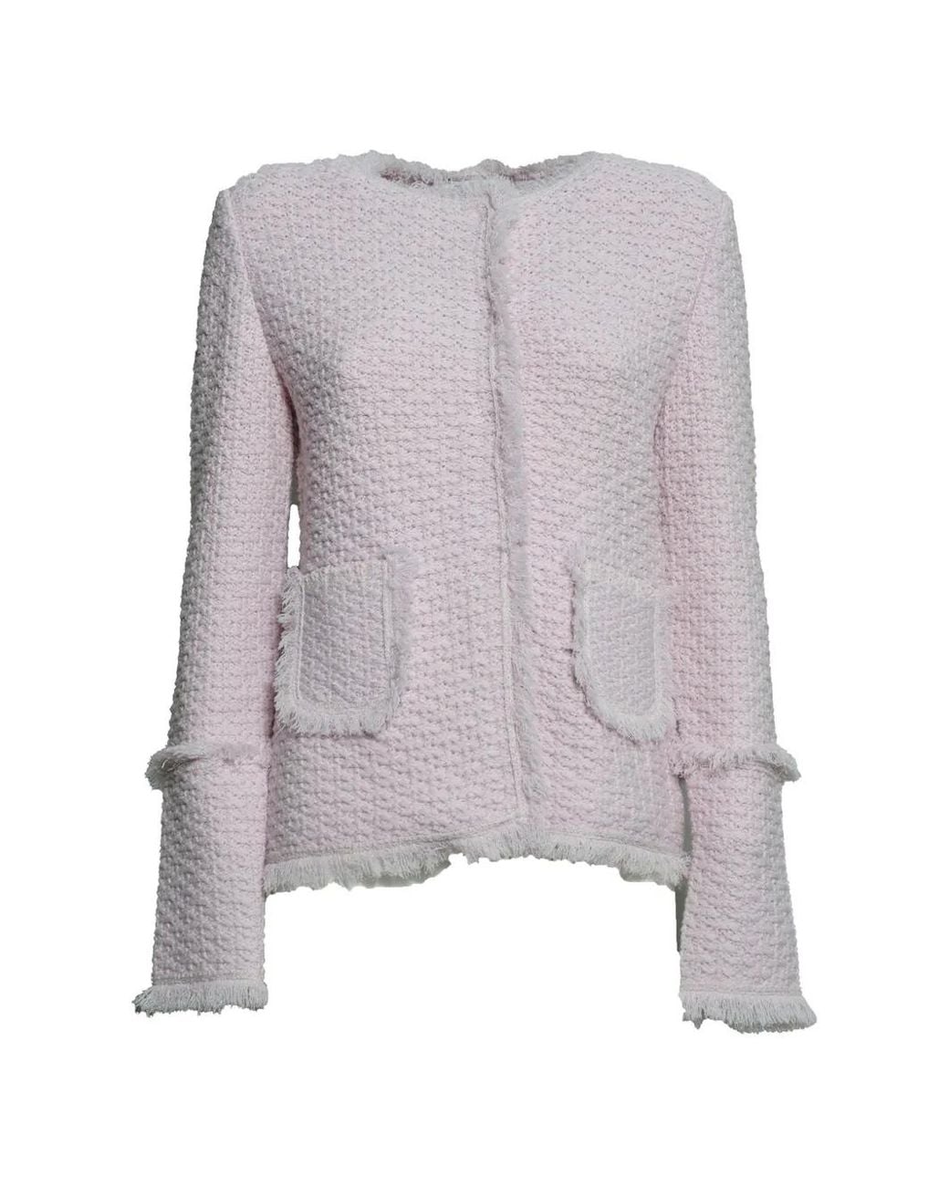 Charlott Purple Fringed Bouclé Jacket