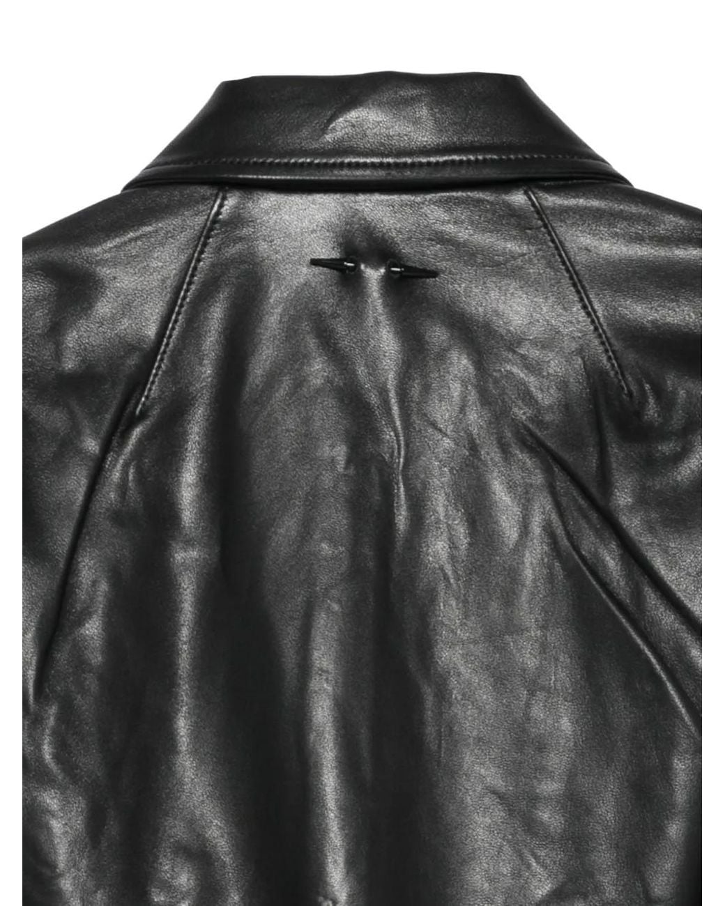 Barbara Bui Black Snake-Effect Leather Jacket
