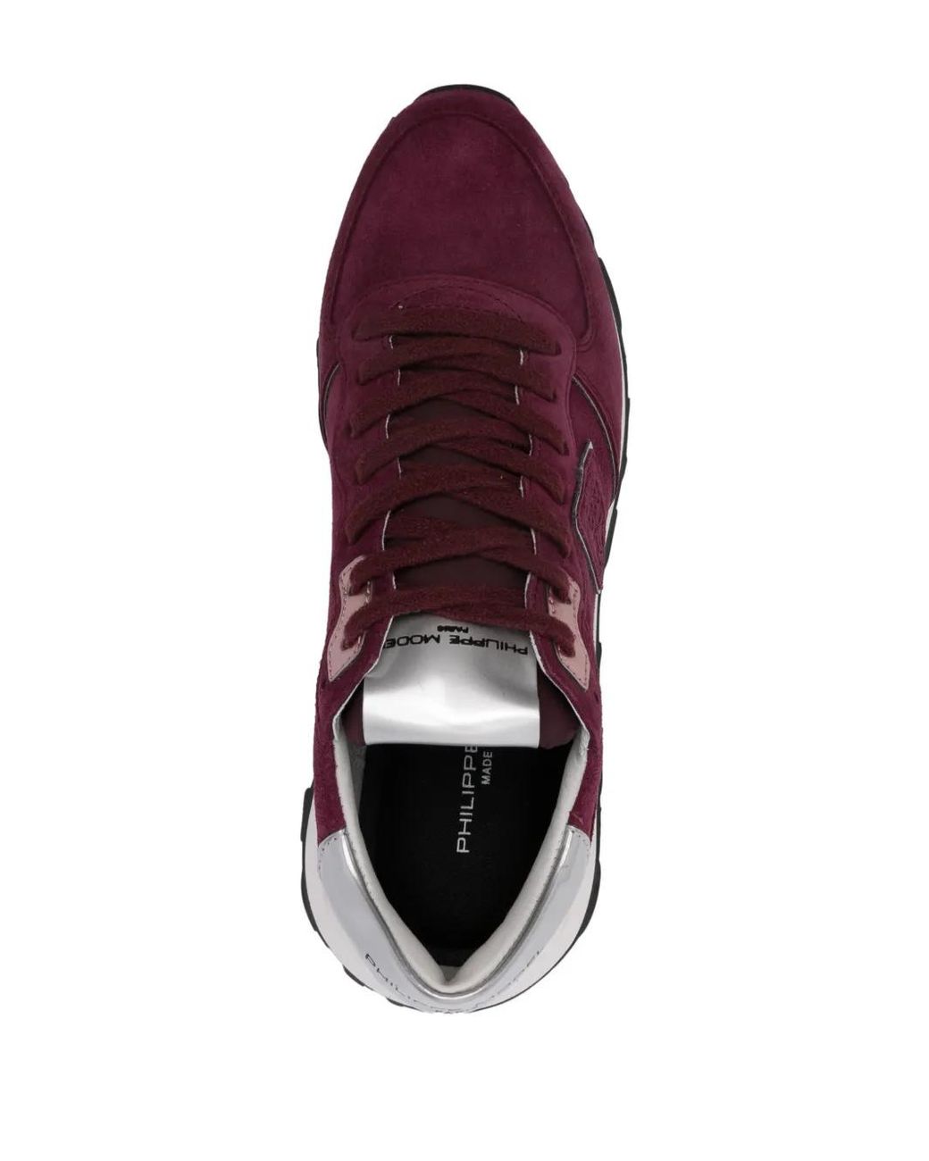 Philippe Model Purple Panelled Suede High-Top Sneakers