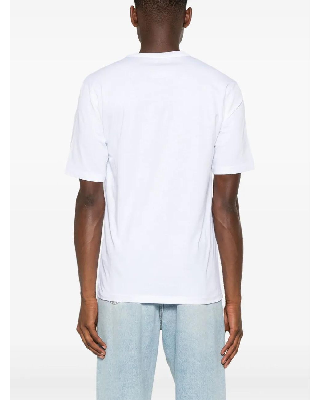 Moschino White Crewneck Printed T-Shirt for men