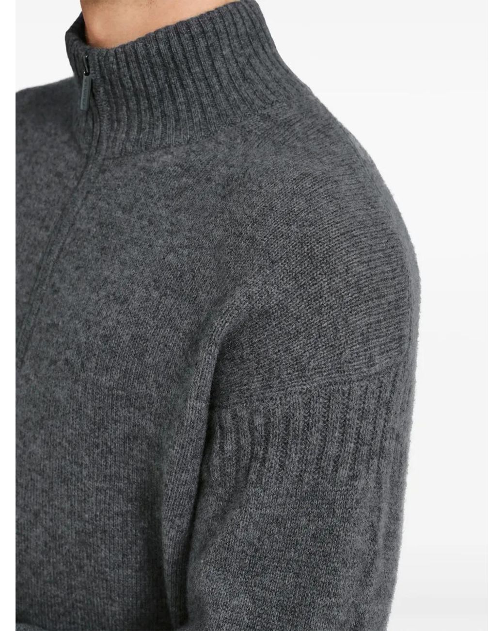 Pringle of Scotland Gray Zip Cashmere Jumper for men
