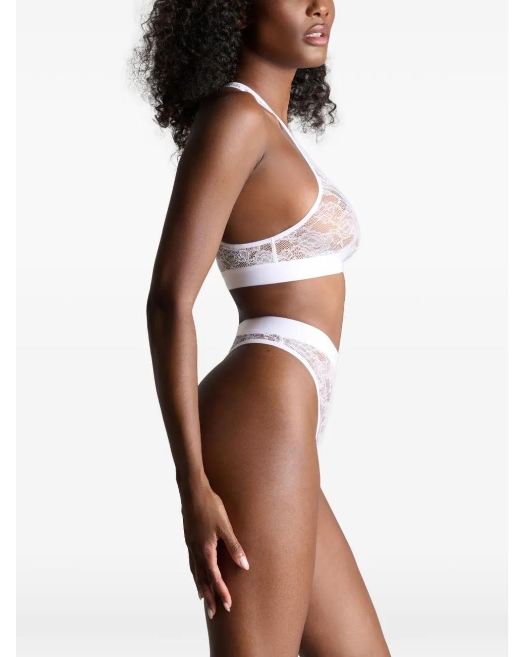 Maison Close White Flashback High-Waisted Thong