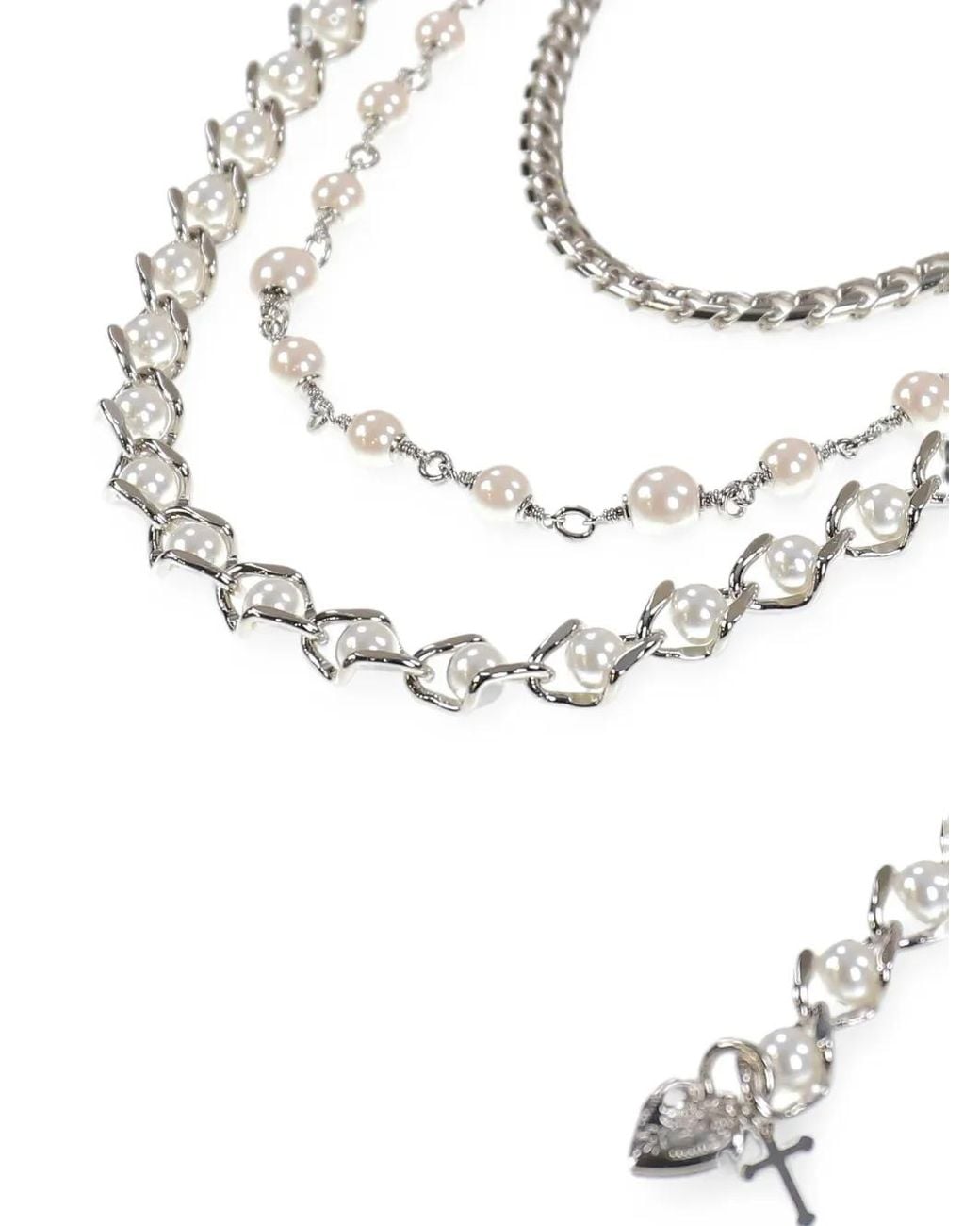 JUN/NAKAYAMA White Charm-Embellished Bag Chain for men
