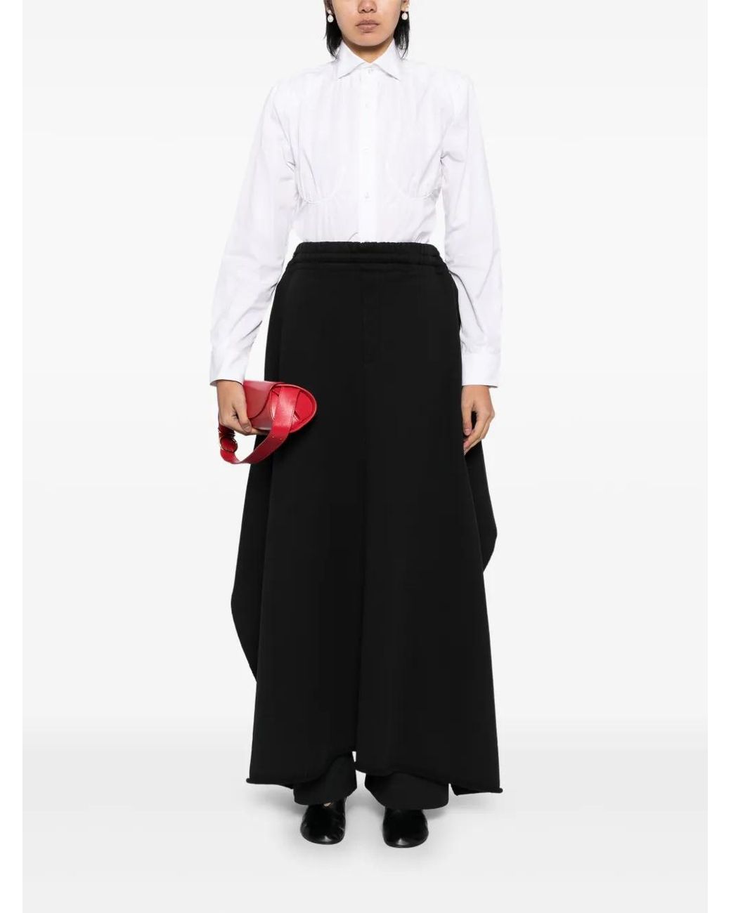 ALAINPAUL Black Cotton Logo Patch Drawstring Trousers