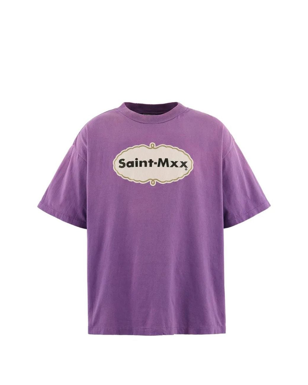 SAINT Mxxxxxx Purple Logo-Print T-Shirt for men