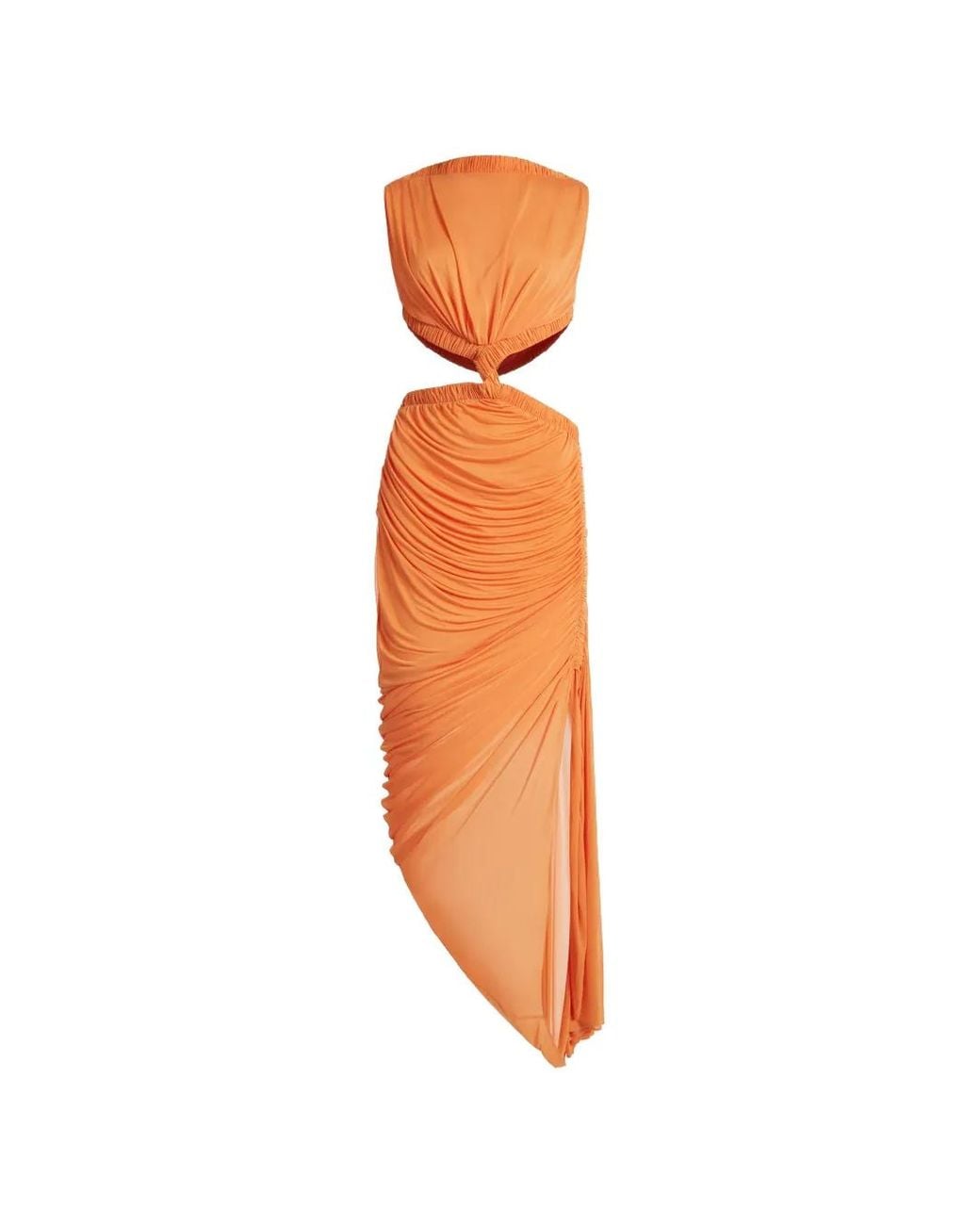 Christopher Esber Orange Theia Separation Ruched-Detail Midi Dress