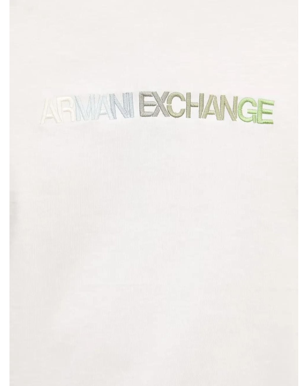 ARMANI EXCHANGE White Logo-Embroidered T-Shirt for men