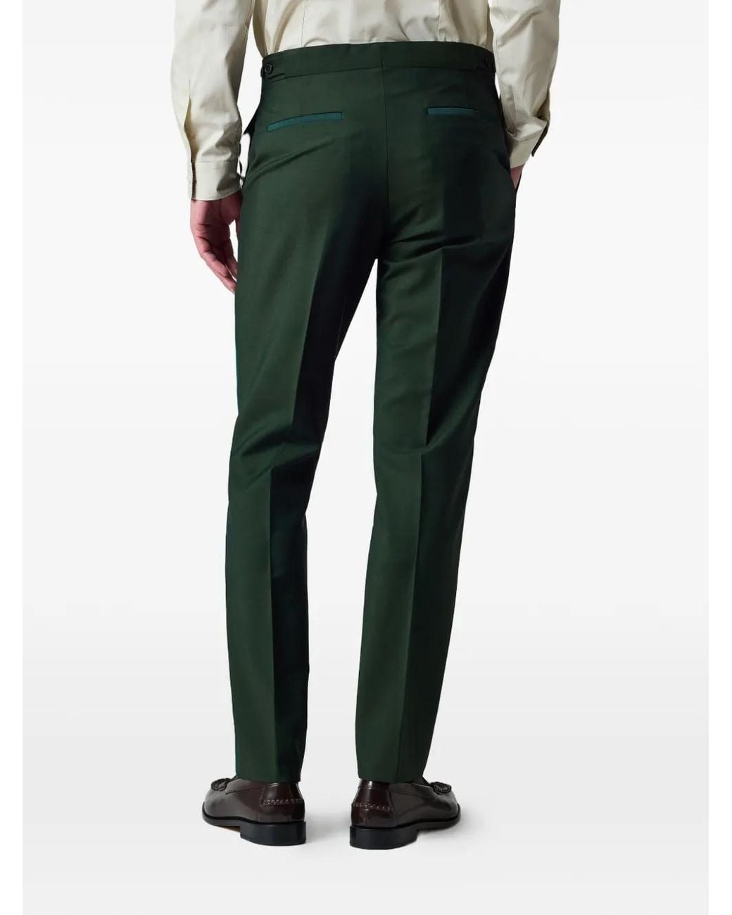 Paul Smith Green Tailored-Fit Brierley Wool-Mohair Trousers for men