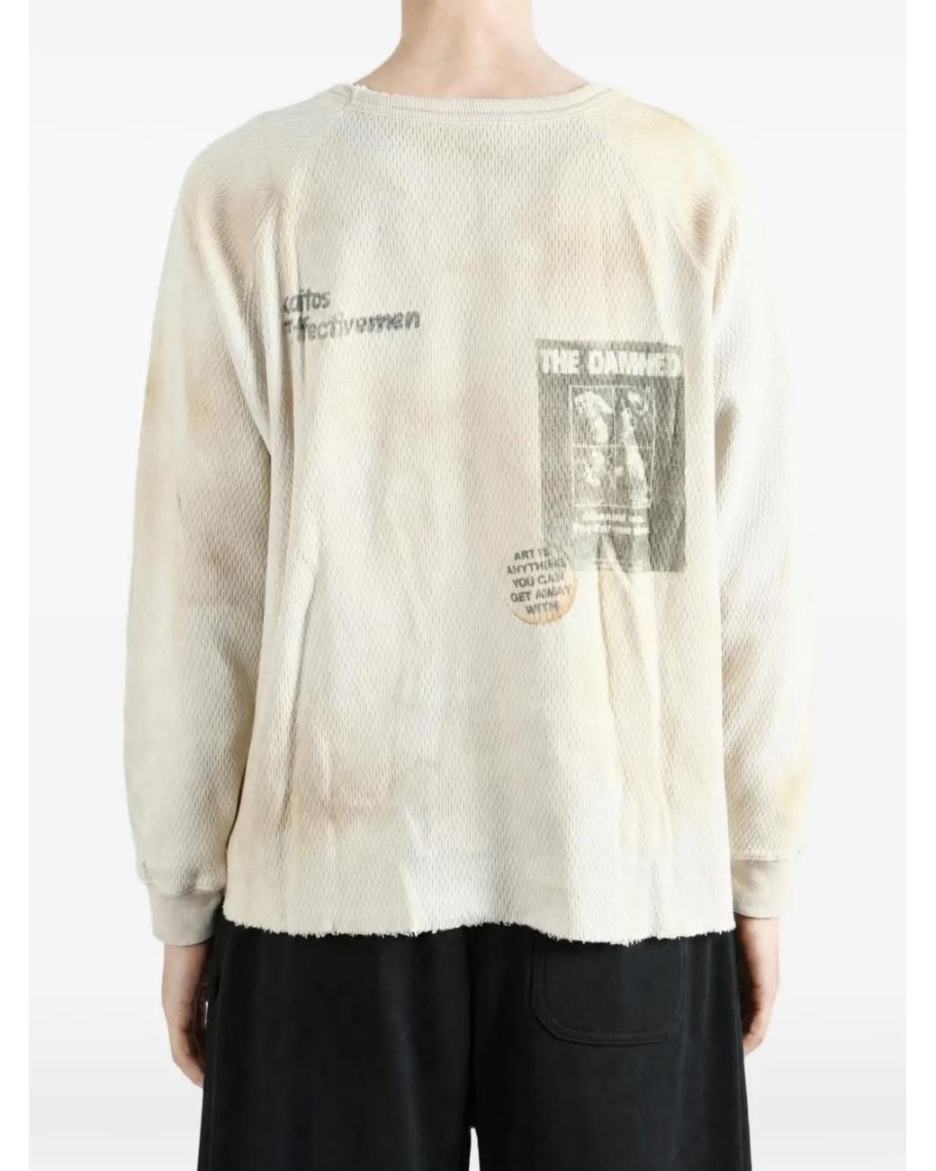 SAITOS Natural Are You Proud? Waffle-Knit Long-Sleeve T-Shirt