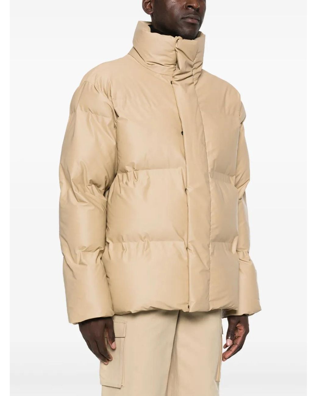 Rains Natural Funnel-Neck Padded Jacket