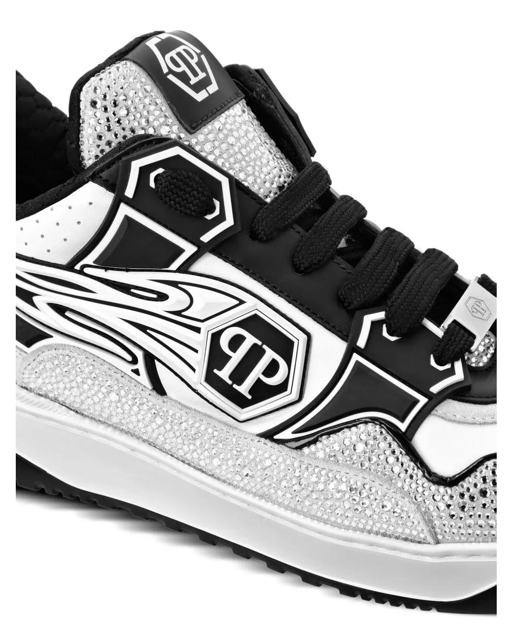 Philipp Plein White Leather Low-Top Sneakers Moon Walker for men