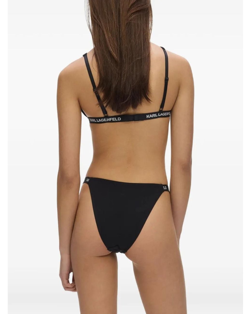 Karl Lagerfeld Black Logo Triangle Bra
