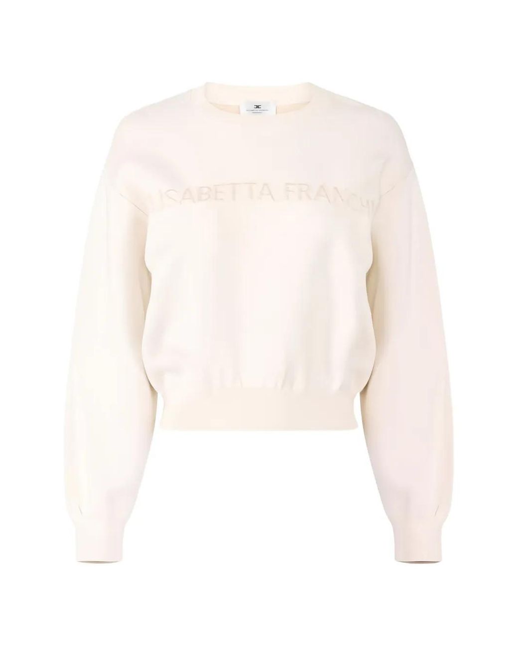 Elisabetta Franchi White Knit Sweatshirt With Logo