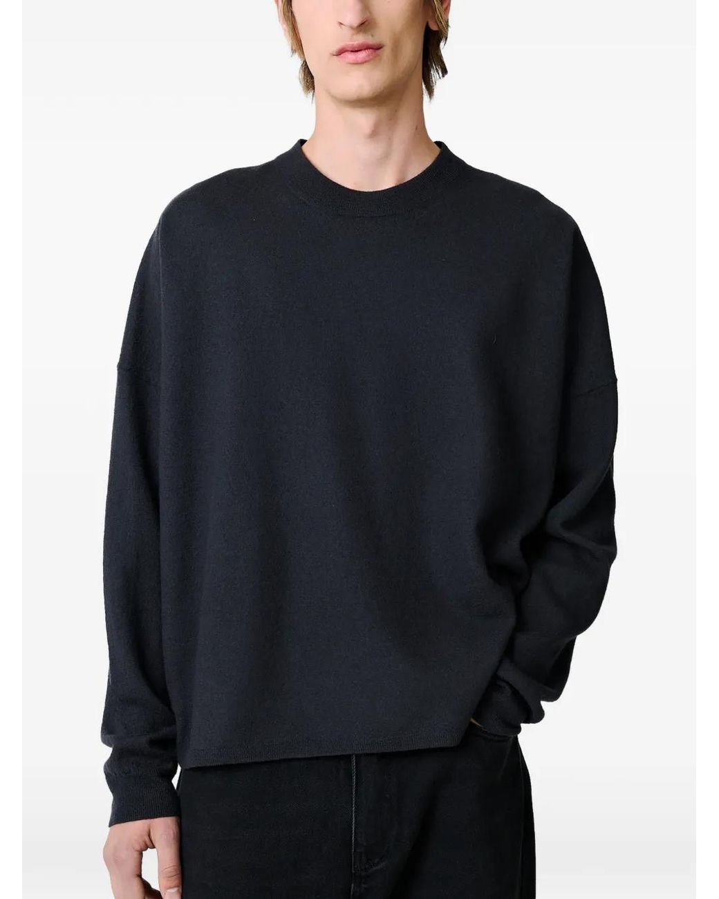 Studio Nicholson Black Pull À Effet D'Épaules Descendues for men