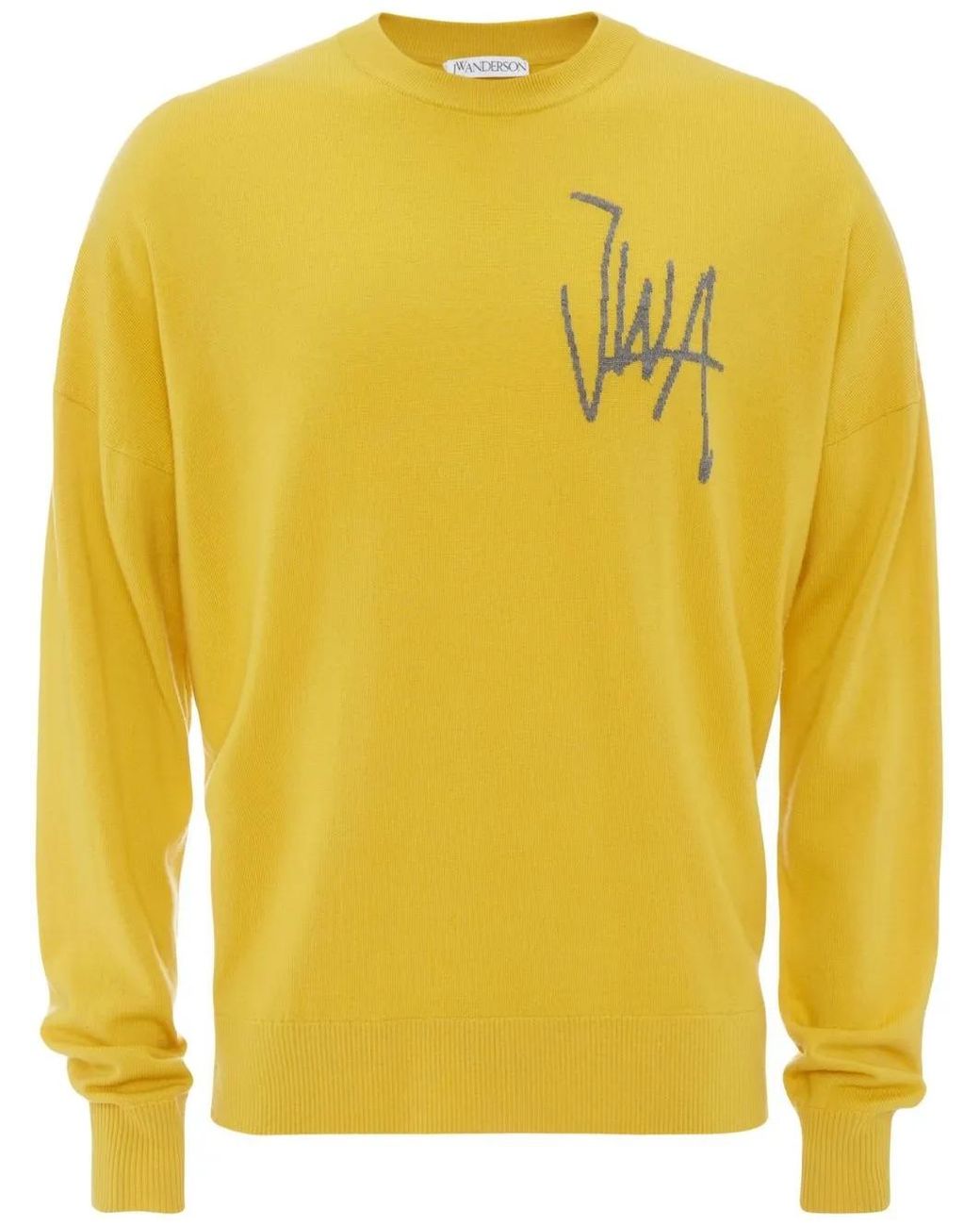 J.W. Anderson Yellow Logo-Intarsia Merino-Wool Jumper